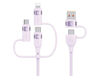 USAMS Kabel 2xUSB-C/USB/Micro-USB/Lightning 6w1 2m 100W fiolet - 1569004 - zdjęcie 1